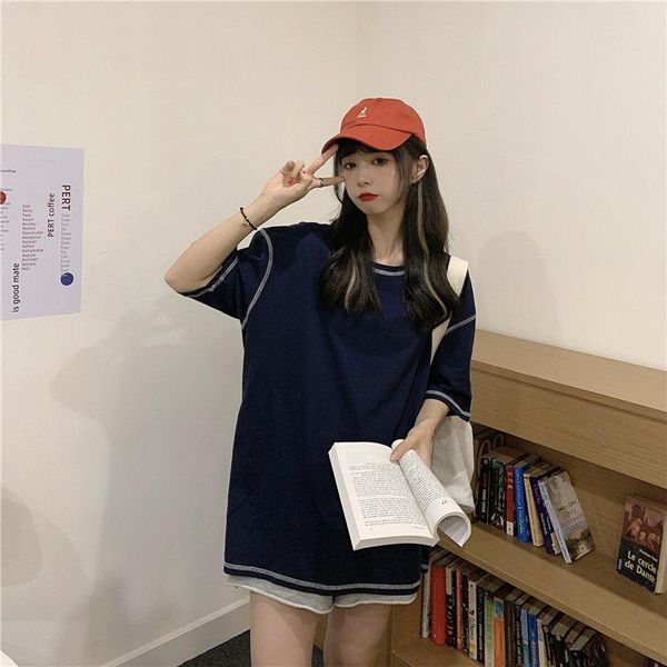 women's t-shirt t-shirts solid 5-color loose big fashion student streetwear basic will see casual ulzzang cleft side, White
women's t-shirt t-shirts solid 5-color loose big fashion student streetwear basic will see casual ulzzang cleft side, White