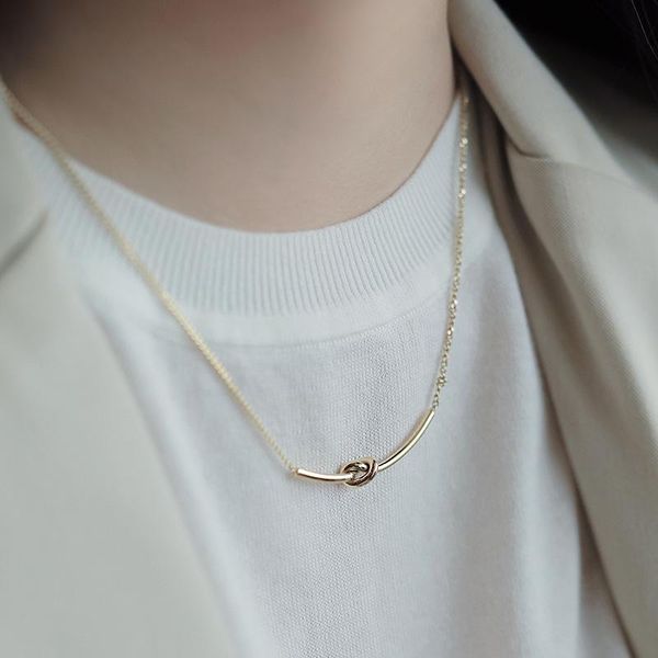 chains 2021 fashion titanium steel knotted necklace gold color summer light luxury niche choker for women pendant jewelry gift, Silver
chains 2021 fashion titanium steel knotted necklace gold color summer light luxury niche choker for women pendant jewelry gift, Silver