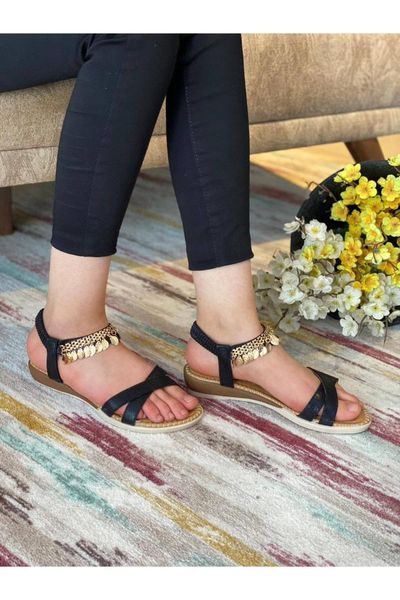 sandals flat women sandal, Black
sandals flat women sandal, Black