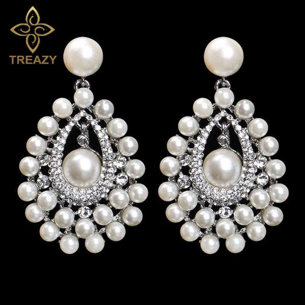 treazy luxurious simulated pearl crystal bridal long drop earrings for women wedding jewelry accessories, Bronze;silver
treazy luxurious simulated pearl crystal bridal long drop earrings for women wedding jewelry accessories, Bronze;silver