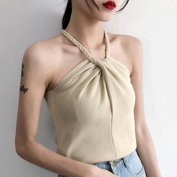 women's tanks & camis for women blusas mujer de moda 2021 verano female tank halter knitted camisole d573, White
women's tanks & camis for women blusas mujer de moda 2021 verano female tank halter knitted camisole d573, White