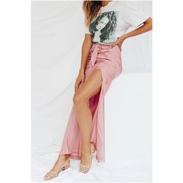 skirts women silk long skirt high waist bow lace up split maxi ladies ankle-length summer pencil pink party club wear, Black
skirts women silk long skirt high waist bow lace up split maxi ladies ankle-length summer pencil pink party club wear, Black