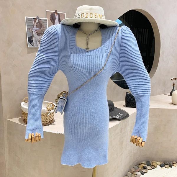 casual dresses niche design women's clothing 2021 autumn winter vintage square neck long sleeve knitted dress slim and versatile, Black;gray
casual dresses niche design women's clothing 2021 autumn winter vintage square neck long sleeve knitted dress slim and versatile, Black;gray