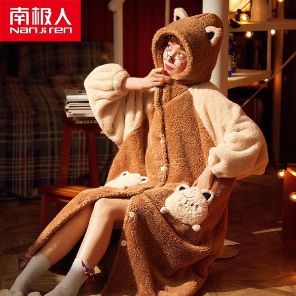 women's sleepwear nanjiren women underwear clothing warm comfortable polyester ankle-length flannel floral sweet robes for girls, Black;red
women's sleepwear nanjiren women underwear clothing warm comfortable polyester ankle-length flannel floral sweet robes for girls, Black;red