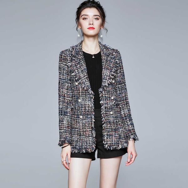 small fragrance women tweed outerwear autumn winter double breasted tassel blends wool female long sleeve jacket coat 210529, Black;brown
small fragrance women tweed outerwear autumn winter double breasted tassel blends wool female long sleeve jacket coat 210529, Black;brown
