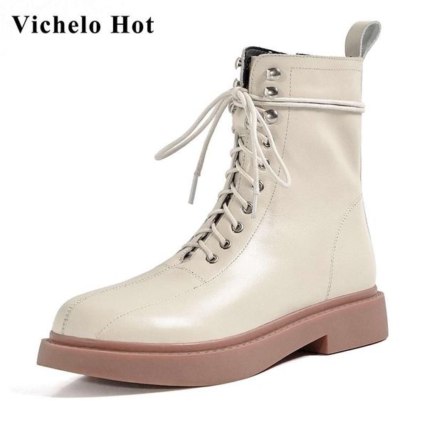 boots vichelo 2021 cow leather round toe med heel winter shoes keep warm cross-tied classic colors streetwear cozy ankle l17, Black
boots vichelo 2021 cow leather round toe med heel winter shoes keep warm cross-tied classic colors streetwear cozy ankle l17, Black