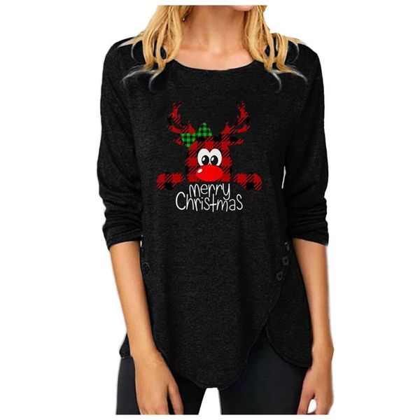 women's hoodies & sweatshirts oversize christmas sweatshirt cartoon elk printing irregular button women clothes long sleeve o-neck pull, Black
women's hoodies & sweatshirts oversize christmas sweatshirt cartoon elk printing irregular button women clothes long sleeve o-neck pull, Black