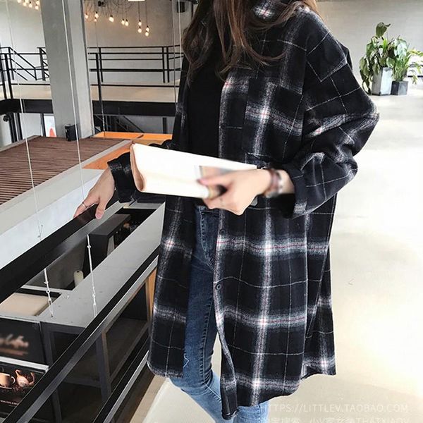women's blouses & shirts autumn spring woman's blouse retro plaid turn down collar loose long casual button sleeve female top, White
women's blouses & shirts autumn spring woman's blouse retro plaid turn down collar loose long casual button sleeve female top, White