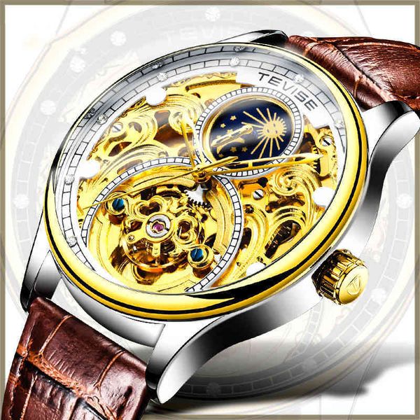 trend man automatic mechanical 2021 company guides leather tape waterproof noctilucent hollow dial moon and stars men's watches t820a, Slivery;brown
trend man automatic mechanical 2021 company guides leather tape waterproof noctilucent hollow dial moon and stars men's watches t820a, Slivery;brown