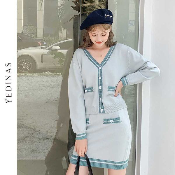 yedinas fashion women sweater two piece set v neck long sleeve button shirt and mini skirt casual autumn sets for ladies 210527, White
yedinas fashion women sweater two piece set v neck long sleeve button shirt and mini skirt casual autumn sets for ladies 210527, White