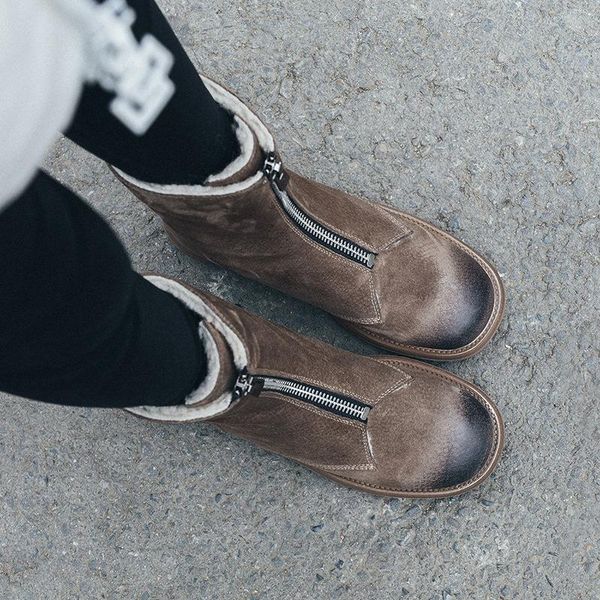 boots cotton shoes zipper for women's 2021 winter pigskin thermal british plush flat bottomed, Black
boots cotton shoes zipper for women's 2021 winter pigskin thermal british plush flat bottomed, Black