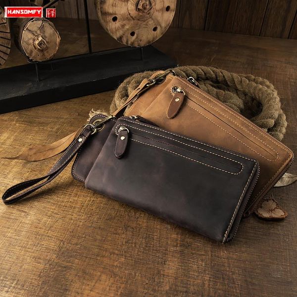 wallets handmade crazy horse leather men long wallet retro distressed multi-card purse men's hand bag large-capacity zipper phone bags, Red;black
wallets handmade crazy horse leather men long wallet retro distressed multi-card purse men's hand bag large-capacity zipper phone bags, Red;black
