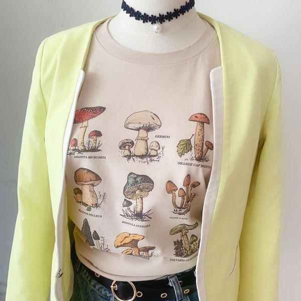 women's t-shirt vintage fashion mushroom special print oversized t shirt egirl grunge aesthetic streetwear graphic tees women t-shirts, White
women's t-shirt vintage fashion mushroom special print oversized t shirt egirl grunge aesthetic streetwear graphic tees women t-shirts, White