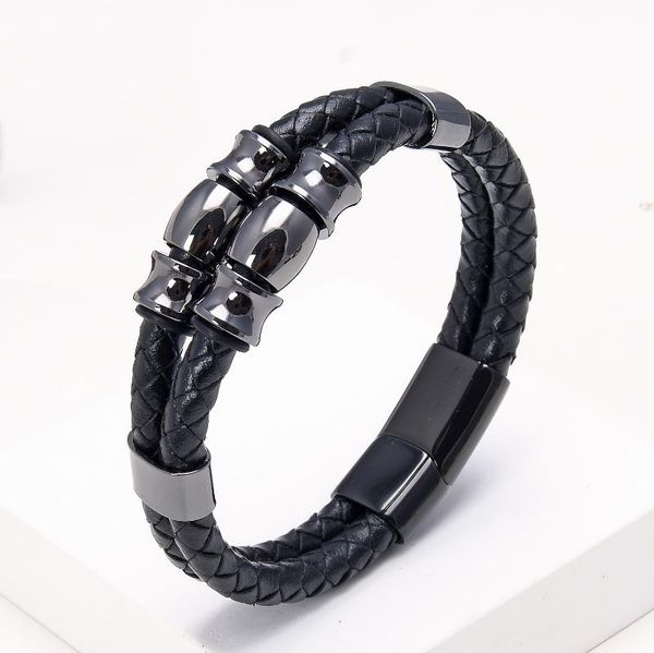 charm bracelets gold plated stainless steel bracelet black leather men's punk jewelry 19cm/21cm/23cm rope chain bangles, Golden;silver
charm bracelets gold plated stainless steel bracelet black leather men's punk jewelry 19cm/21cm/23cm rope chain bangles, Golden;silver