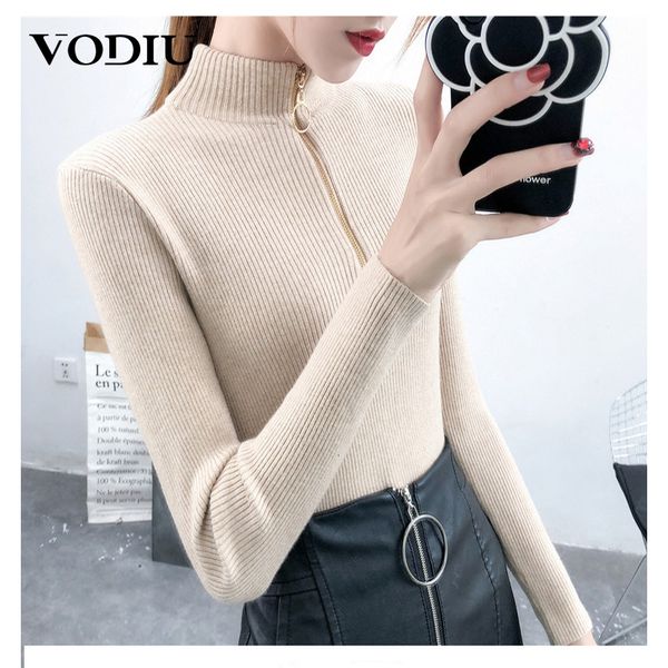 2021 new pullover zip women spring autumn jumper knitwear women's long sleeve solid sweaters turtleneck pull sweater 2720, White;black
2021 new pullover zip women spring autumn jumper knitwear women's long sleeve solid sweaters turtleneck pull sweater 2720, White;black