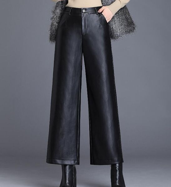 women's pants & capris 27-34 2021 spring women fashion high waist nine-point wide-leg pu loose plus velvet casual tide, Black;white
women's pants & capris 27-34 2021 spring women fashion high waist nine-point wide-leg pu loose plus velvet casual tide, Black;white