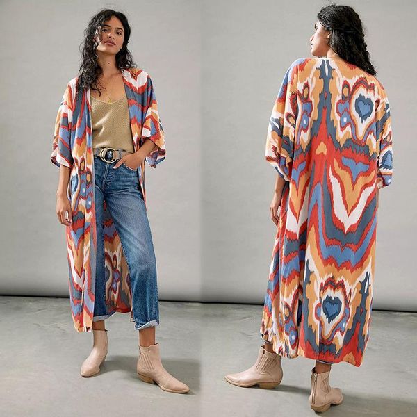 women's swimwear 2021 long women beach cover up colorful printed outing cardigan bikini coverups swimsuit jswimwear for, White;black
women's swimwear 2021 long women beach cover up colorful printed outing cardigan bikini coverups swimsuit jswimwear for, White;black