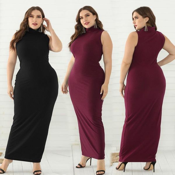 casual dresses plus size women's dress high-neck sleeveless high waist long poly-cotton pit strip, Black;gray
casual dresses plus size women's dress high-neck sleeveless high waist long poly-cotton pit strip, Black;gray