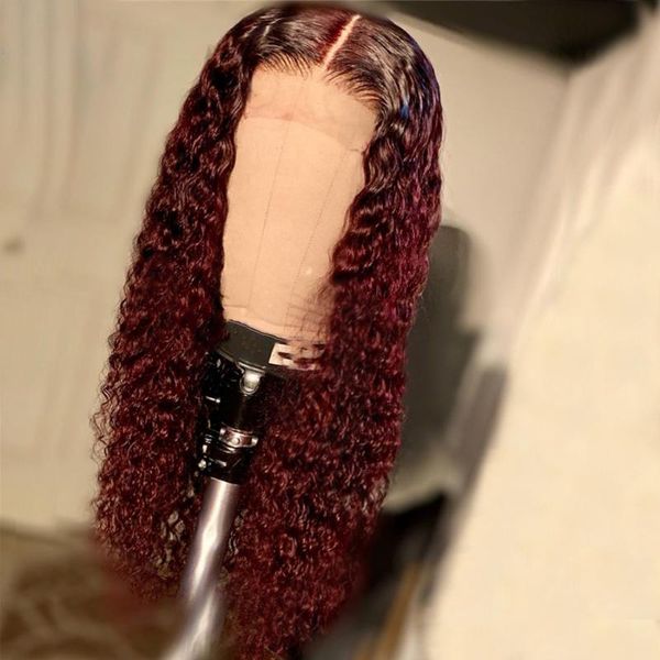 synthetic wigs 180% density long kinky curly ombre burgundy glueless lace front wig for black women with baby hair daily/cosplay 
synthetic wigs 180% density long kinky curly ombre burgundy glueless lace front wig for black women with baby hair daily/cosplay