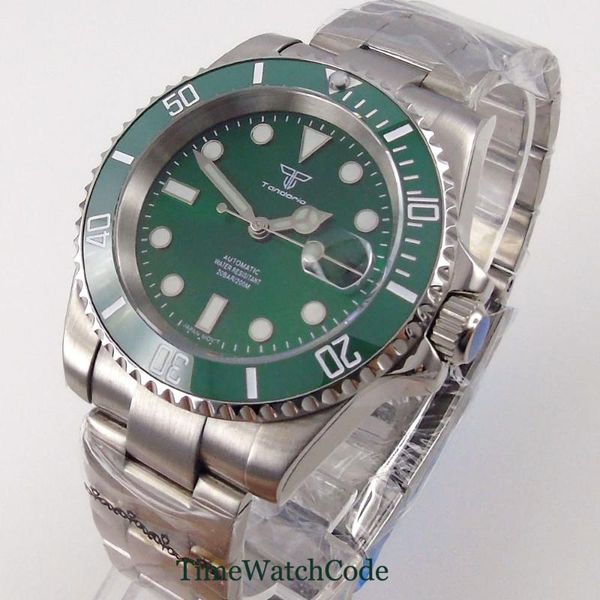 tandorio 40mm japan nh35 automatic watch men's diving watch 200m waterproof sapphire glass date green lume green dial, Slivery;brown
tandorio 40mm japan nh35 automatic watch men's diving watch 200m waterproof sapphire glass date green lume green dial, Slivery;brown