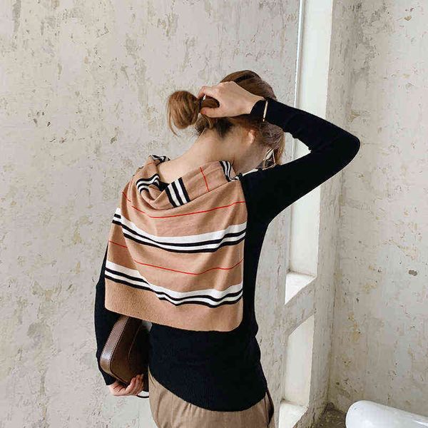 scarves east gate scarf bib with knitted shawl outside women's autumn and winter stripe fashion decoration shoulder, Blue;gray
scarves east gate scarf bib with knitted shawl outside women's autumn and winter stripe fashion decoration shoulder, Blue;gray