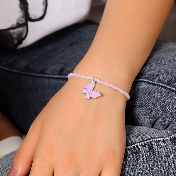 link, chain sweet creative pink butterfly pendant bracelet charming women's wedding bead hand fashion party jewelry girl gift, Black
link, chain sweet creative pink butterfly pendant bracelet charming women's wedding bead hand fashion party jewelry girl gift, Black