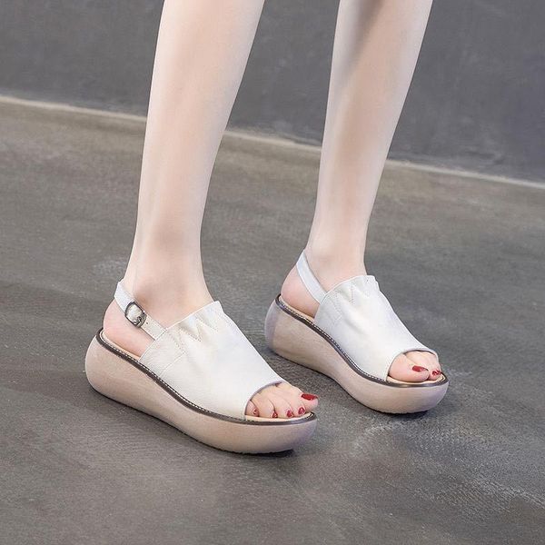 sandals women's genuine leather platform sandal 2021 summer thick sole high heels ladies shoes for women, Black
sandals women's genuine leather platform sandal 2021 summer thick sole high heels ladies shoes for women, Black