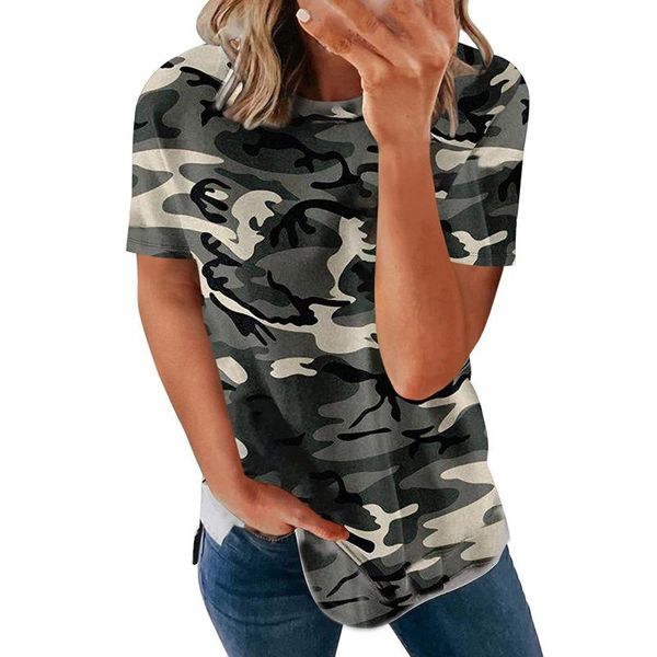 women's t-shirt oversized casual short-sleeved leopard camouflage print t-shirts round neck pullovers sports street fashion summer, White
women's t-shirt oversized casual short-sleeved leopard camouflage print t-shirts round neck pullovers sports street fashion summer, White