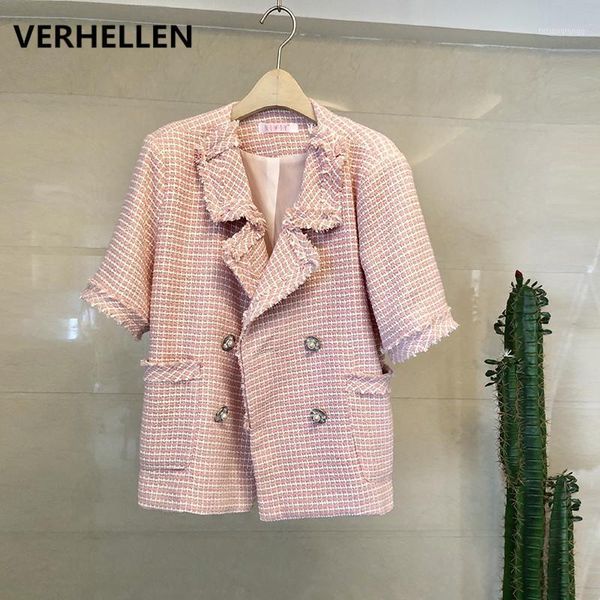 women's jackets verhellen 2021 runway designer summer autumn women short sleeve office work tassel elegant slim tweed coats, Black;brown
women's jackets verhellen 2021 runway designer summer autumn women short sleeve office work tassel elegant slim tweed coats, Black;brown