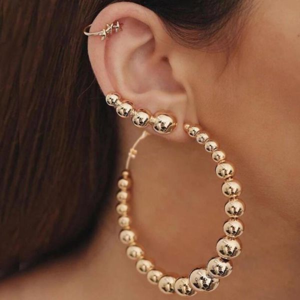 hoop & huggie oversize gold stainless steel earrings for women girl 2021 geometric bead earring fashion jewelry wholesale, Golden;silver
hoop & huggie oversize gold stainless steel earrings for women girl 2021 geometric bead earring fashion jewelry wholesale, Golden;silver