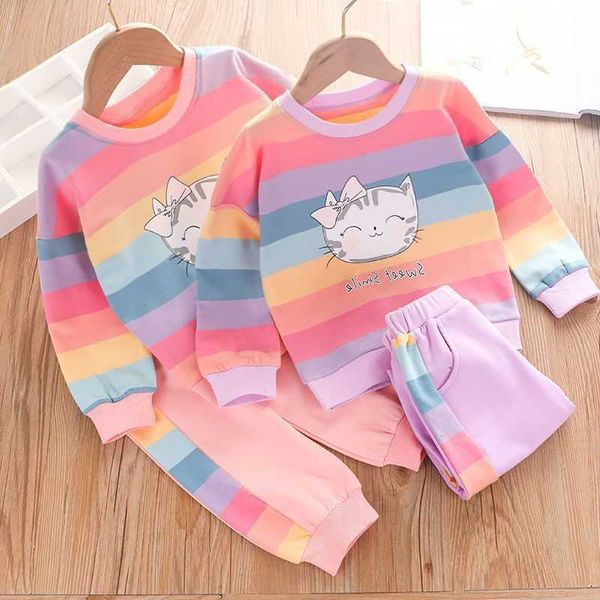 2pcs kids girls rainbow autumn clothing sets cartoon cat printed sweatshirt pant clothes set y0909, White
2pcs kids girls rainbow autumn clothing sets cartoon cat printed sweatshirt pant clothes set y0909, White