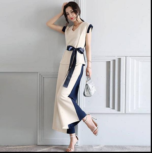 elegant work fashion two piece set bow v neck women blouse zipper wide led pants 2021 summer office lady suits, Gray
elegant work fashion two piece set bow v neck women blouse zipper wide led pants 2021 summer office lady suits, Gray