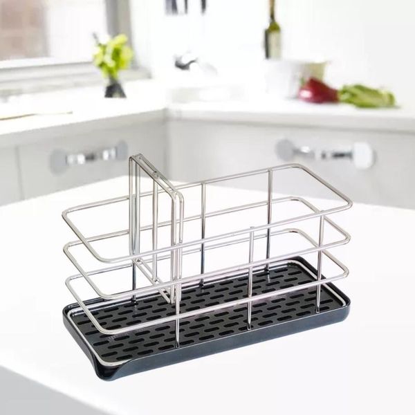 hooks & rails kitchen sponge holder sink caddy brush rack stainless steel organizer with diversion groove drainer for countertop
hooks & rails kitchen sponge holder sink caddy brush rack stainless steel organizer with diversion groove drainer for countertop
