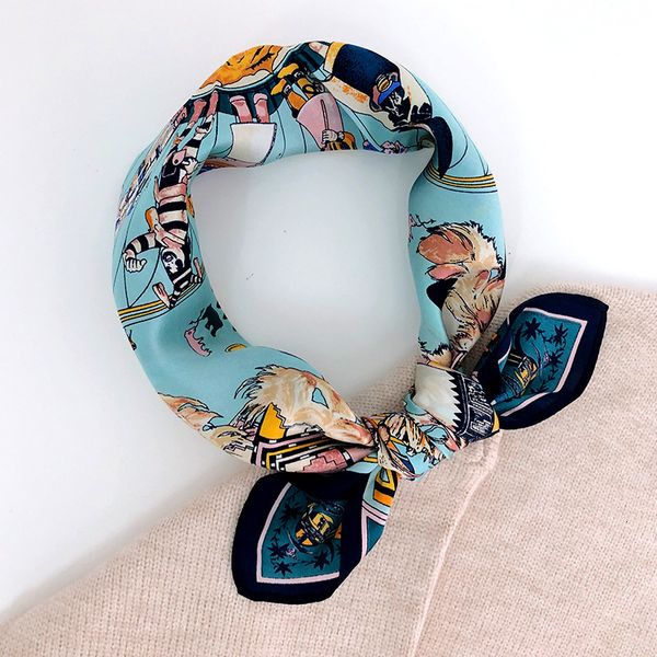 spring and autumn 100% mulberry silk small square scarf women's personality versatile decoration professional silk scarf thin scarf, Blue;gray
spring and autumn 100% mulberry silk small square scarf women's personality versatile decoration professional silk scarf thin scarf, Blue;gray