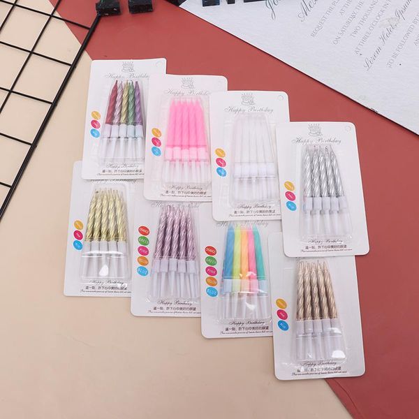 10pcs thread color birthday candles with stand cake candle event party supplies wedding party decoration
10pcs thread color birthday candles with stand cake candle event party supplies wedding party decoration