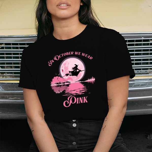 in october we wear womens t shirts pink witch print halloween women aesthetic clothes loose woman tshirts fashion o neck, White
in october we wear womens t shirts pink witch print halloween women aesthetic clothes loose woman tshirts fashion o neck, White
