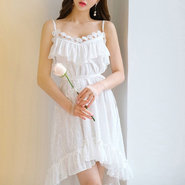 new arrival fashion chiffon women elegant summer strap ruffle beach temperament office lady white asymmetrical dress d57w, White;black
new arrival fashion chiffon women elegant summer strap ruffle beach temperament office lady white asymmetrical dress d57w, White;black