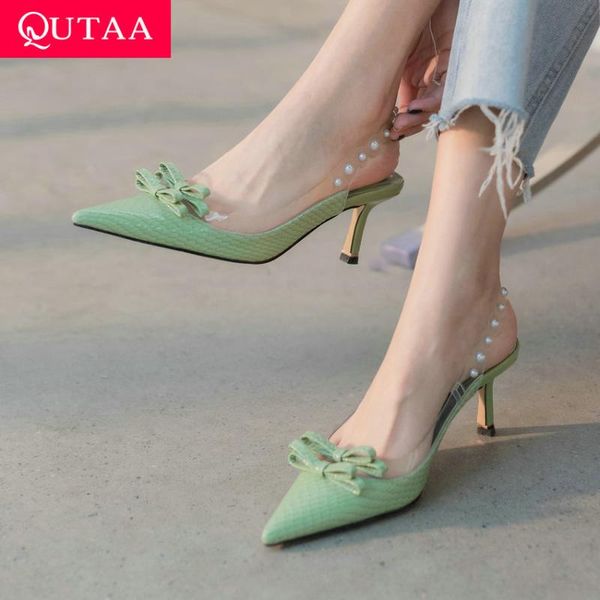 sandals qutaa 2021 bowknot pointed toe back strap fashion female genuine leather pvc thin high heel summer women shoes size34-39, Black
sandals qutaa 2021 bowknot pointed toe back strap fashion female genuine leather pvc thin high heel summer women shoes size34-39, Black