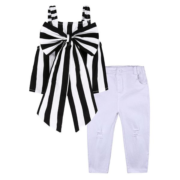 ins fashion girls clothes set 2021 summer children striped sleeveless butterfly girls' suit children's pants with holes h239nmq, White
ins fashion girls clothes set 2021 summer children striped sleeveless butterfly girls' suit children's pants with holes h239nmq, White