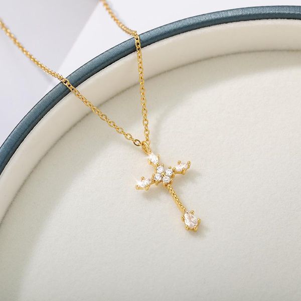 pendant necklaces cross necklace for woman men inlaid zircon fashion girls amulet faith jewelry selling drop items, Silver
pendant necklaces cross necklace for woman men inlaid zircon fashion girls amulet faith jewelry selling drop items, Silver