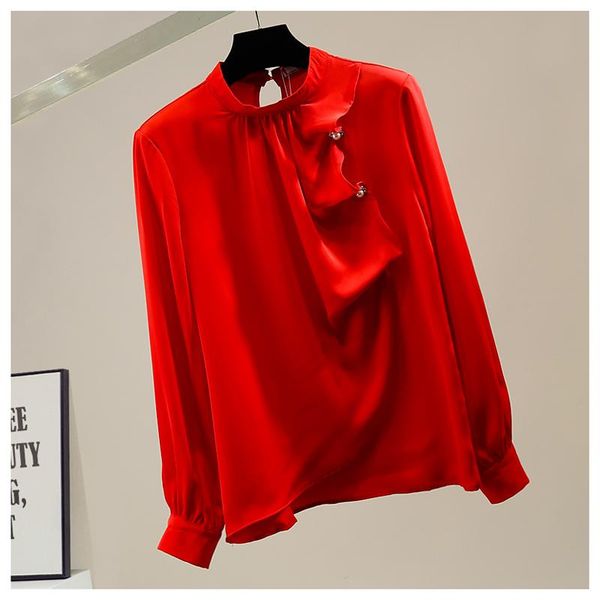 women's blouses & shirts pearl button sweet lotus leaf stand collar pullover chiffon shirt office lady all-match solid color blouse red, White
women's blouses & shirts pearl button sweet lotus leaf stand collar pullover chiffon shirt office lady all-match solid color blouse red, White