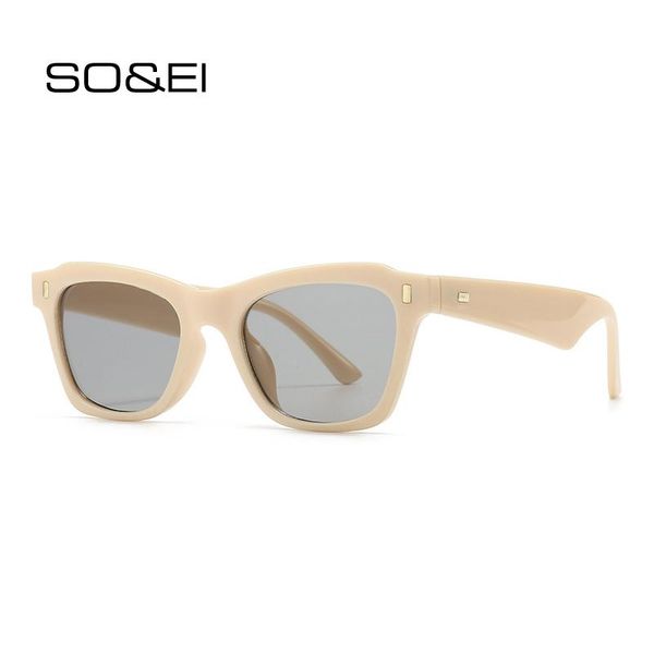 sunglasses so&ei retro cat eye women fashion brand designer rivets decoration gradient eyewear men shades uv400 sun glasses, White;black
sunglasses so&ei retro cat eye women fashion brand designer rivets decoration gradient eyewear men shades uv400 sun glasses, White;black