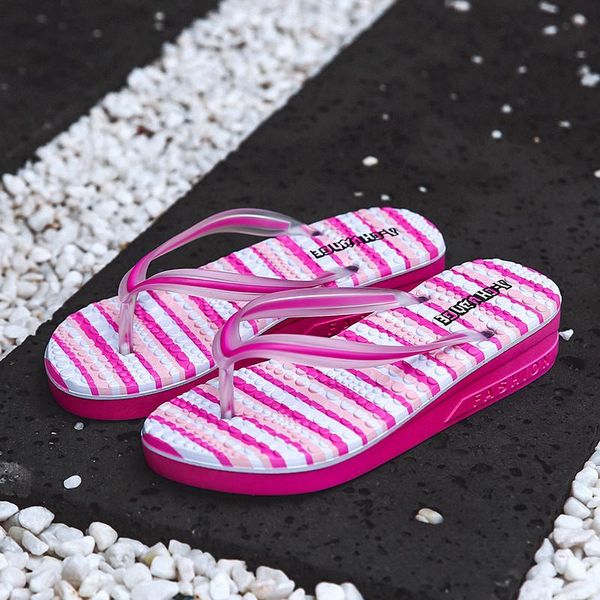 slippers summer pink flip flops women fashion striped house anti-skid shower wedges beach women's flat sandals, Black
slippers summer pink flip flops women fashion striped house anti-skid shower wedges beach women's flat sandals, Black