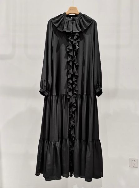 casual dresses 2021 women fashion long-sleeved round neck ruffled silk dress 0724, Black;gray
casual dresses 2021 women fashion long-sleeved round neck ruffled silk dress 0724, Black;gray