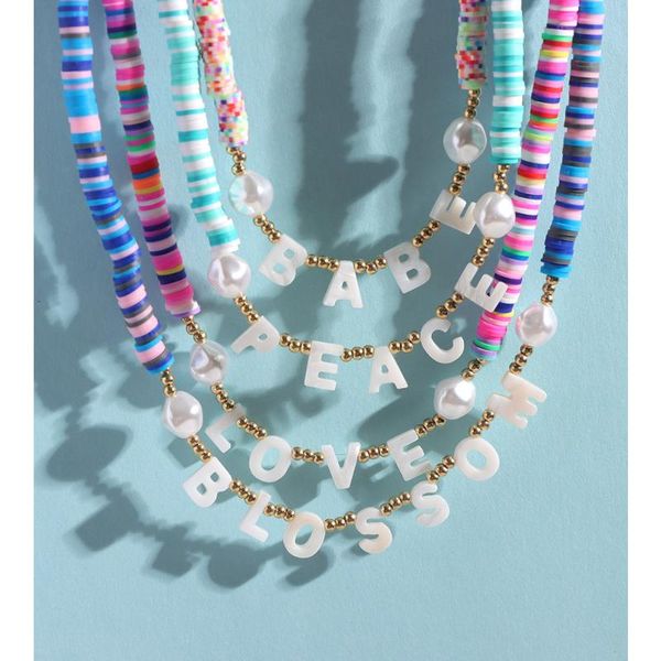 chokers ins shell letters polymer clay beaded necklace for women candy bead pearl name initial choker custom femme diy jewelry, Golden;silver
chokers ins shell letters polymer clay beaded necklace for women candy bead pearl name initial choker custom femme diy jewelry, Golden;silver
