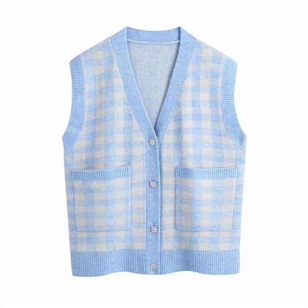 2021 Blue New Plaid Sleeveless Sweater Women Winter Oversize v Neck Long Knitted Vest Female Pocket Preppy Waistcoat Bes7 B95U, White;black
2021 Blue New Plaid Sleeveless Sweater Women Winter Oversize v Neck Long Knitted Vest Female Pocket Preppy Waistcoat Bes7 B95U, White;black