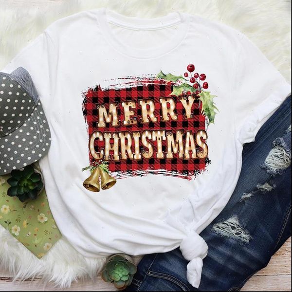 women year plaid letter short sleeve holiday merry christmas graphic tees clothes print lady female t shirt, White
women year plaid letter short sleeve holiday merry christmas graphic tees clothes print lady female t shirt, White