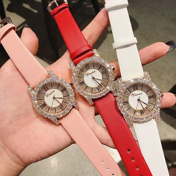 wristwatches rose gold diamond lady watch woman dress watches luxury leather strap women quartz clock, Slivery;brown
wristwatches rose gold diamond lady watch woman dress watches luxury leather strap women quartz clock, Slivery;brown
