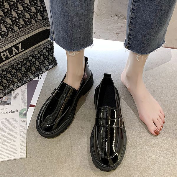 2021 new british style patent leather women fashion buckle low heel office woman waterproof slip on shoes h4vo, Black
2021 new british style patent leather women fashion buckle low heel office woman waterproof slip on shoes h4vo, Black