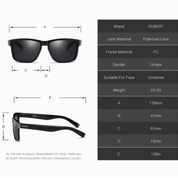 sunglasses brand design square mirror summer polarized men driver shades coating fashion male uv400 oculos, White;black
sunglasses brand design square mirror summer polarized men driver shades coating fashion male uv400 oculos, White;black